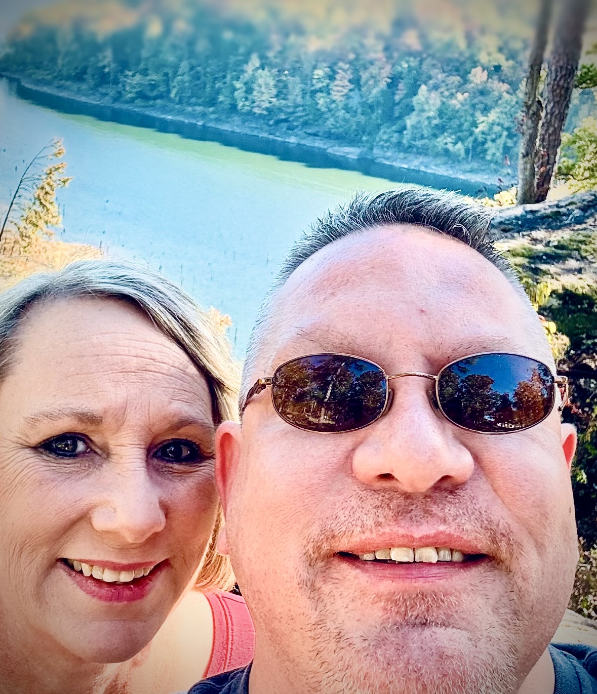 Randy and Durana by the water